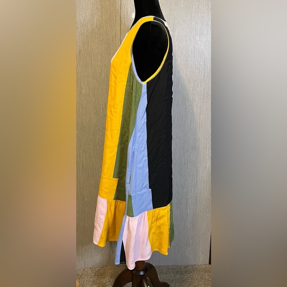 DOLAN Anthropologie Left Coast Audra Drop Waist Colorblock Dress size L - Picture 9 of 16